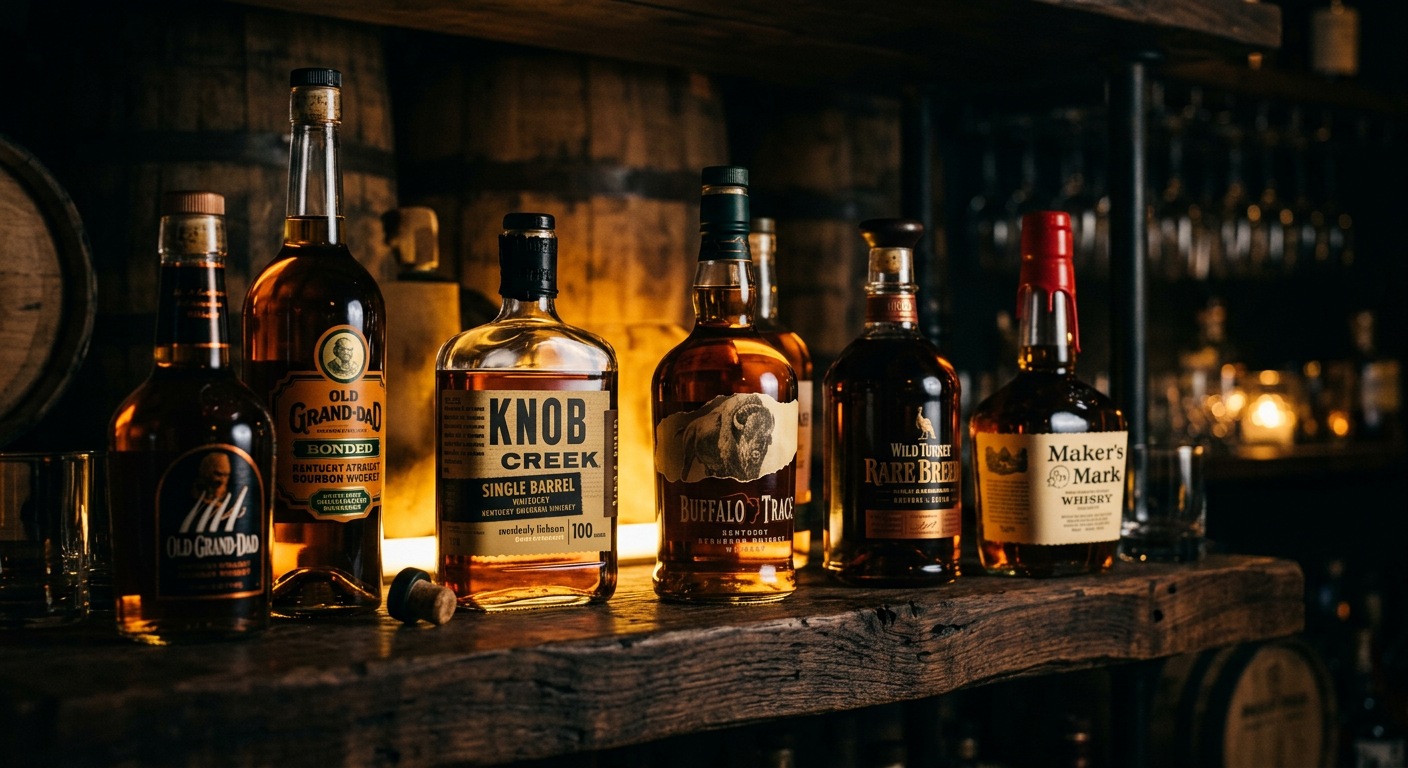 Bourbon and whiskey selection